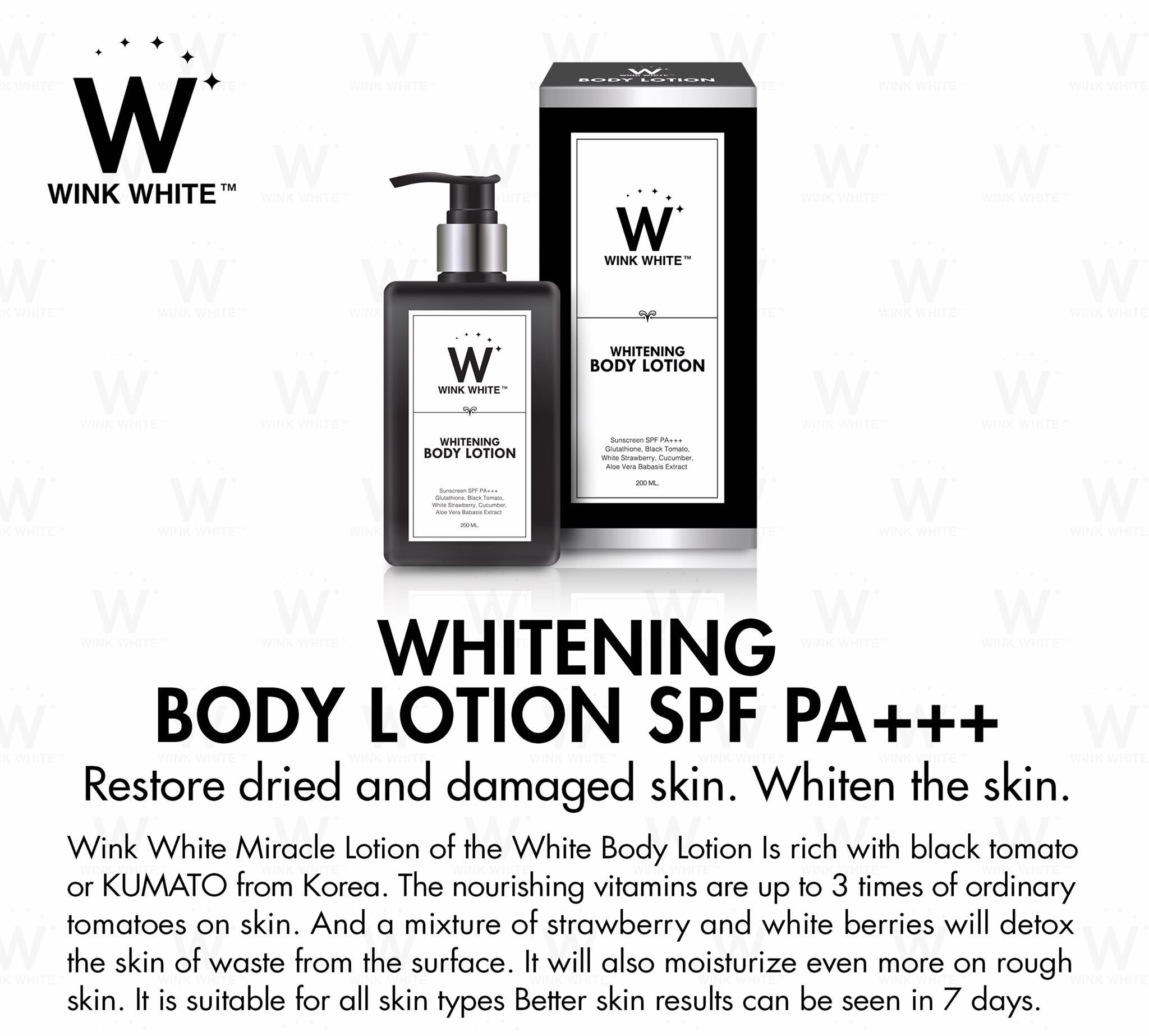 200 ml WINK WHITE BODY WHITE LOTION GLUTA LOTION WHITENING LOTION SKIN by "www.ccthaitown.com"