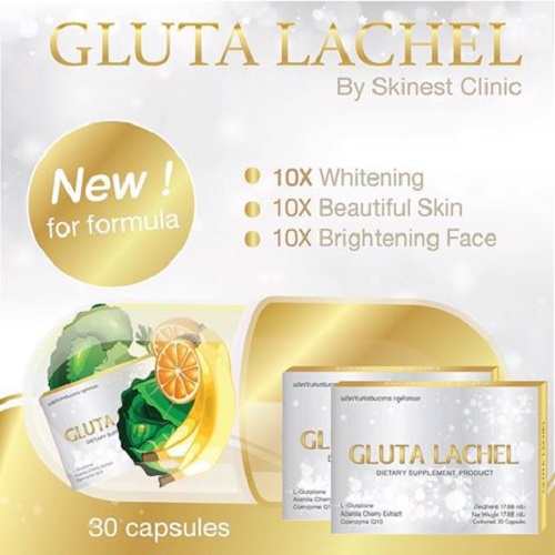 30 CAPS GLUTA LACHEL (LAPUNZEL) FOR SUPER AURA WHITENING SKIN ACNE SCARS REDUCE DARK SPOT by www.ccthaitown.com