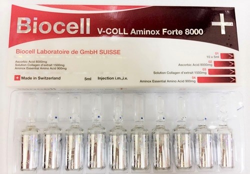 BIOCELL V-COLL AMINOX FORTE 8000 COLLAGEN & VIT. C (SWISS) INJECTION by www.ccthaitown.com