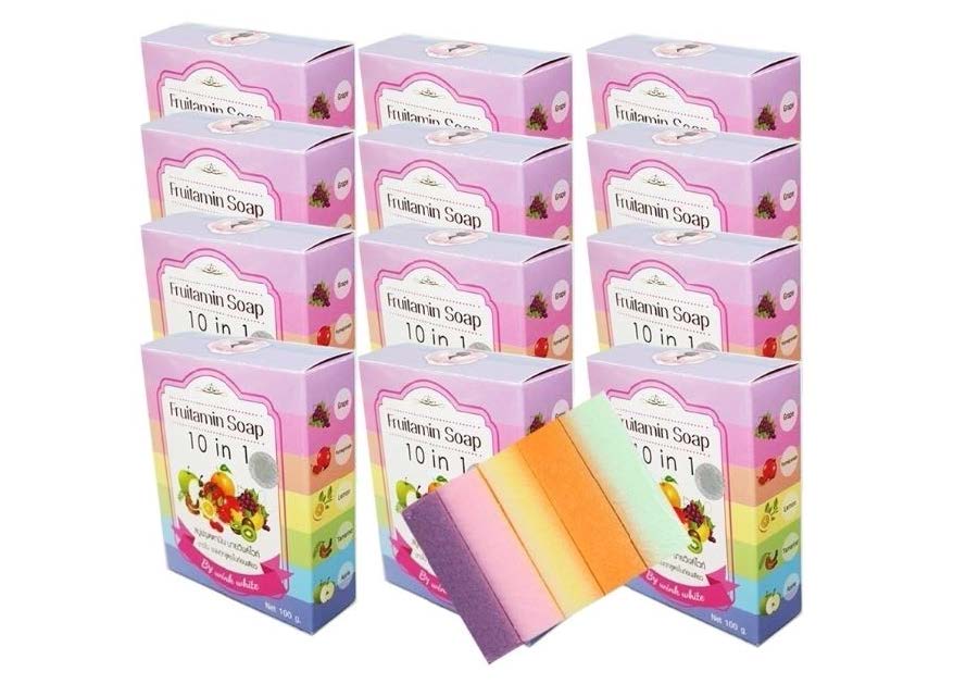 100 g FRUITAMIN SOAP 10 IN 1 WHITENING BRIGHTENING WINK WHITE BRAND by "www.ccthaitown.com"