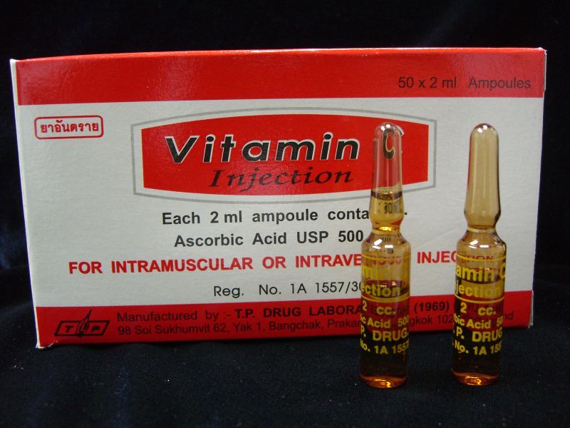 RED V-C INJECTION 100% PURE VITAMIN C INJECTION AMPOULE ASCORBIC SKIN CARE ANTI-AGING Injection 50 AMP by www.ccthaitown.com