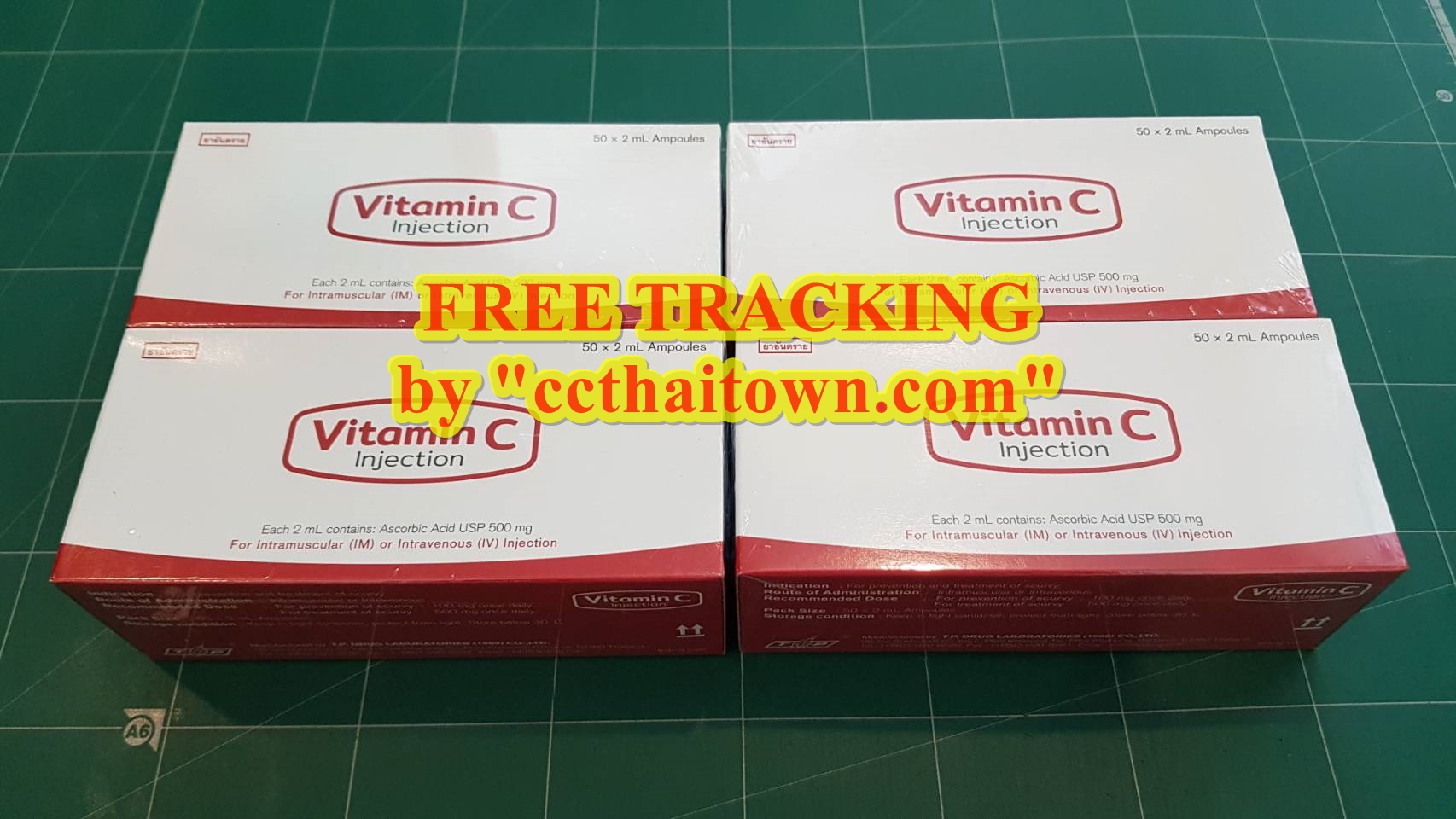 RED V-C INJECTION 100% PURE VITAMIN C INJECTION AMPOULE ASCORBIC SKIN CARE ANTI-AGING Injection 50 AMP by www.ccthaitown.com
