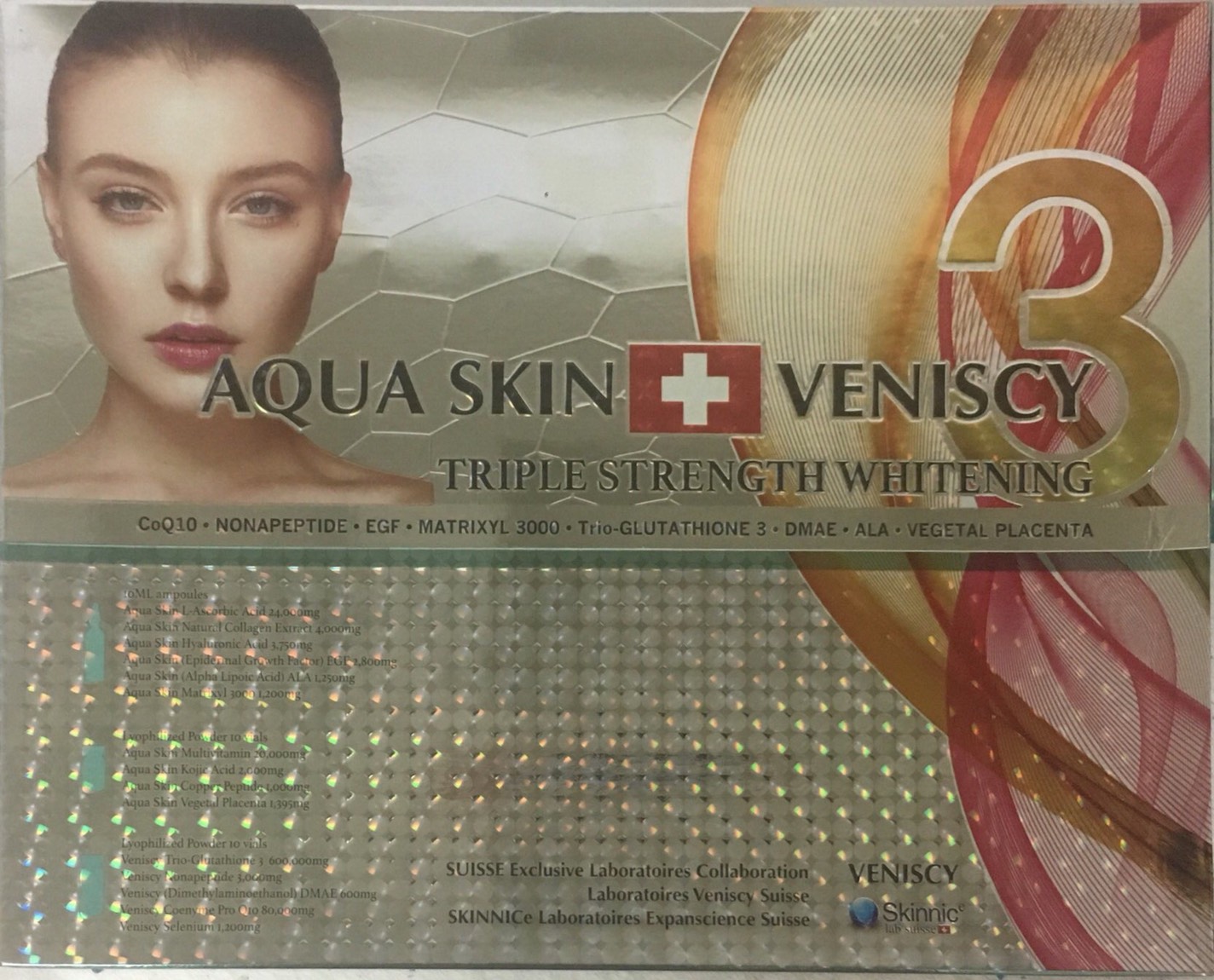 AQUA SKIN + VENISCY 3 TRIPLE STRENGTH WHITENING (SWISS) WHITE GLUTATHIONE SKIN by www.ccthaitown.com