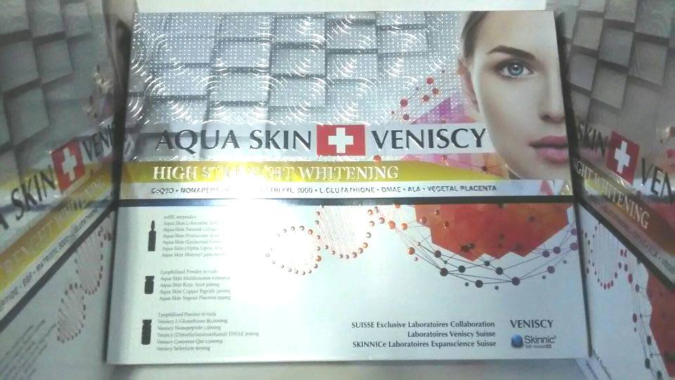 AQUA SKIN + VENISCY HIGH STRENGTH INJECTION WHITENING (SWISS) WHITE GLUTATHIONE SKIN by www.ccthaitown.com