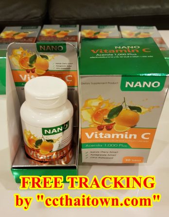 30 TABS VITAMIN C NANO ASCORBIC ACID ACEROLA 1,000 PLUS by "www.ccthaitown.com"