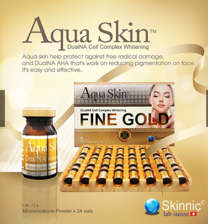 AQUA SKIN FINE GOLD (SWISS) DUALNA CELL COMPLEX GLUTATHIONE SKIN WHITENING INJECTION by www.ccthaitown.com
