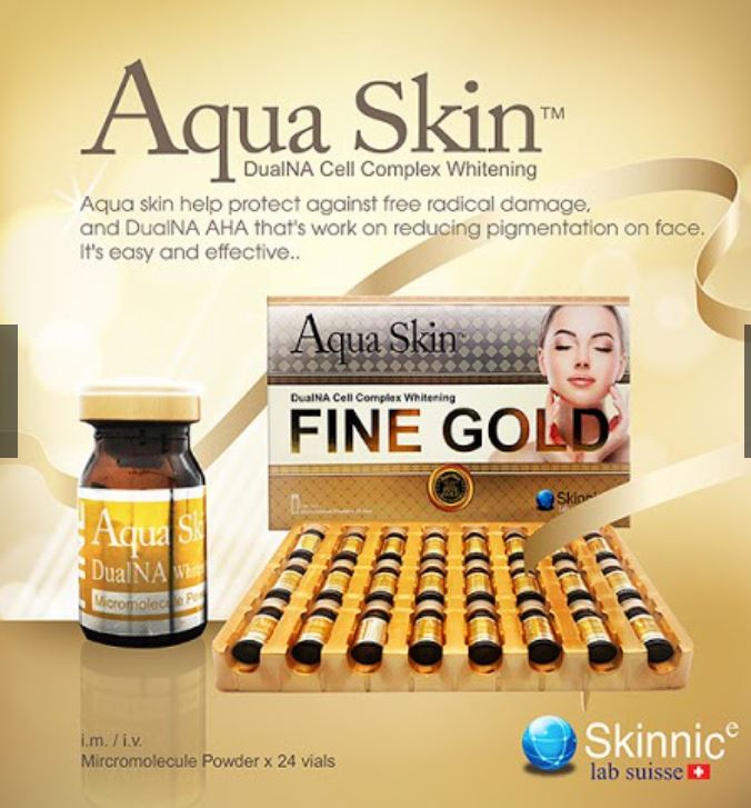 AQUA SKIN FINE GOLD (SWISS) DUALNA CELL COMPLEX GLUTATHIONE SKIN WHITENING INJECTION by www.ccthaitown.com