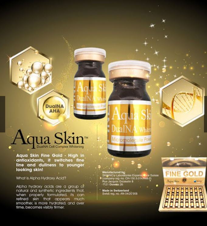 AQUA SKIN FINE GOLD (SWISS) DUALNA CELL COMPLEX GLUTATHIONE SKIN WHITENING INJECTION by www.ccthaitown.com