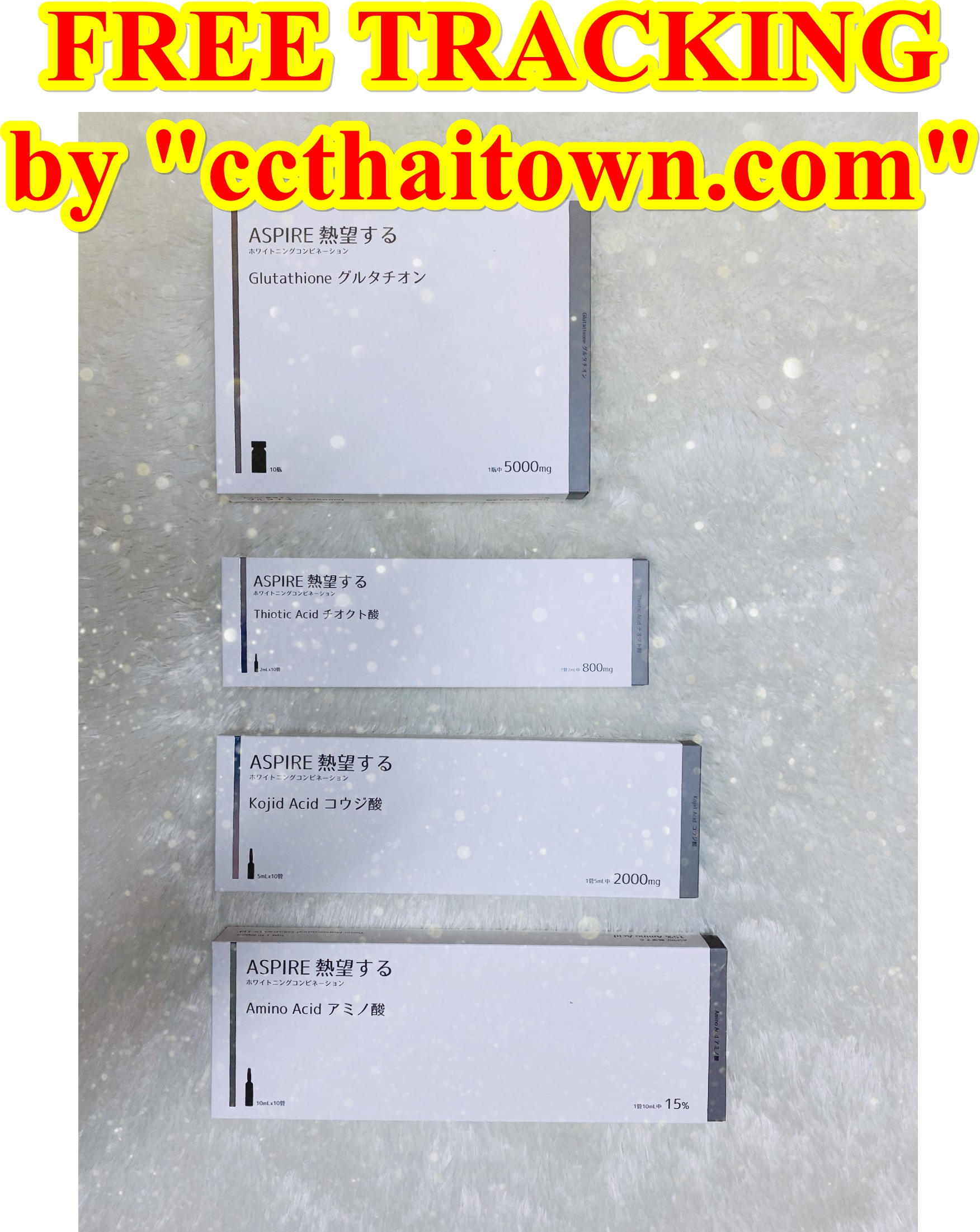 ASPIRE WHITENING SET (JAPAN) GLUTATHIONE SKIN WHITENING INJECTION by www.ccthaitown.com