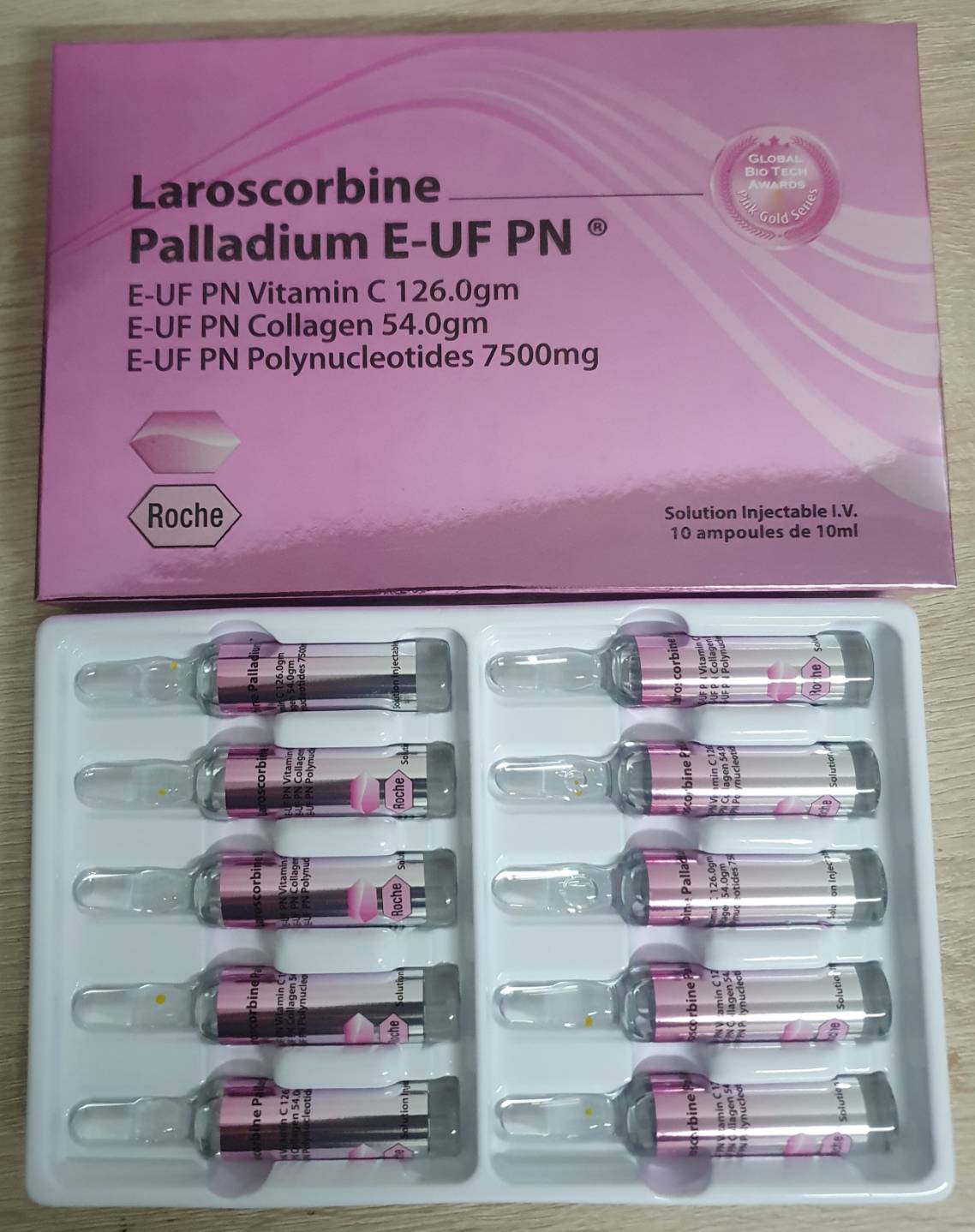 PINK GOLD ROCHE LAROSCORBINE PALLADIUM E-UF PN VITAMIN C + COLLAGEN INJECTION by "www.ccthaitown.com"