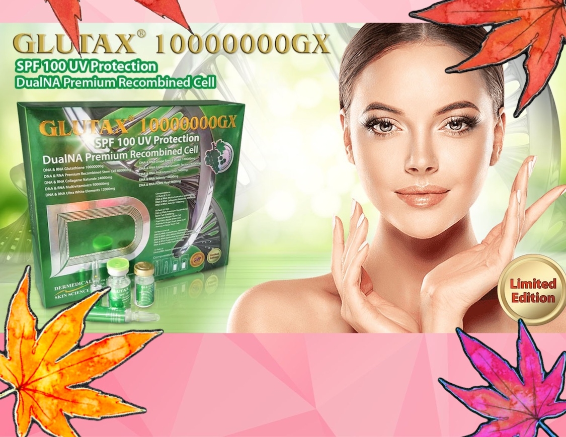 NEW GLUTAX 10000000GX SPF 100 UV PROTECTION DUALNA PREMIUM RECOMBINED CELL WHITENING GLUTATHIONE SKIN (GREEN BOX) GLUTATHIONE SKIN by "www.ccthaitown.com"