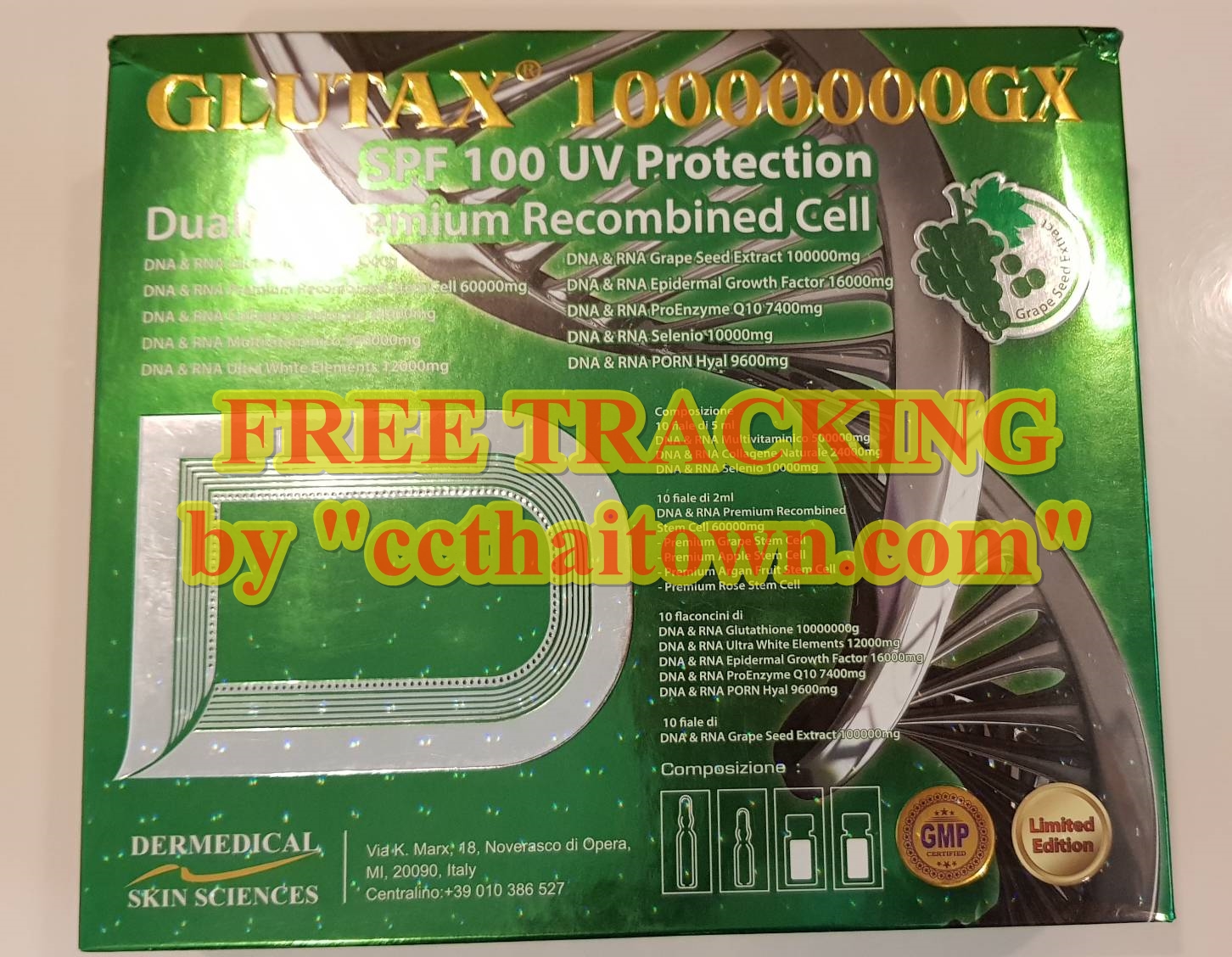 BEST OFFER: [SET 6]: GLUTAX 10000000GX SPF 100 UV + (WHITE) PLACENTA ENHANCED + COLLAGEN PLATINUM FORTE VIT.C (TOTAL 3 BOXES INJECTION) by www.ccthaitown.com