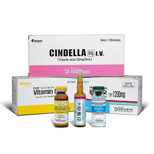 SET CINDELLA LUTHIONE 1200mg WHITENING GLUTATHIONE INJECTION Vitamin C by www.ccthaitown.com