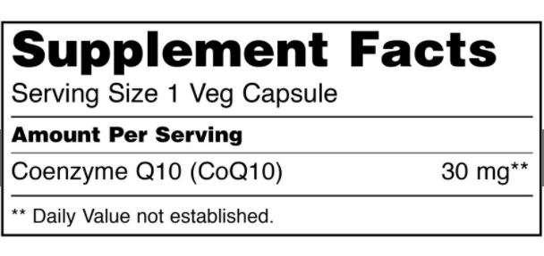 60 CAPSULES NOW FOODS CoQ10 PURE 30MG NOURISH HEART, ANTI-AGING, REPAIR & REJUVENATE