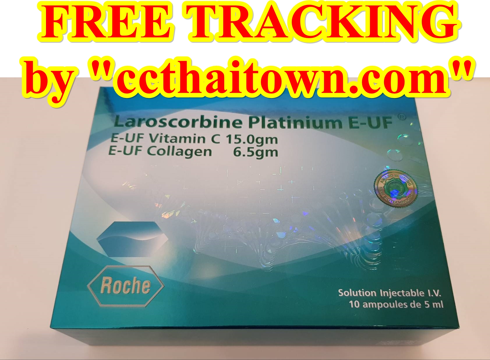 NEW ROCHE LAROSCORBINE PLATINIUM E-UF VITAMIN C 15.0 gm + COLLAGEN 6.5 gm INJECTION by "www.ccthaitown.com"