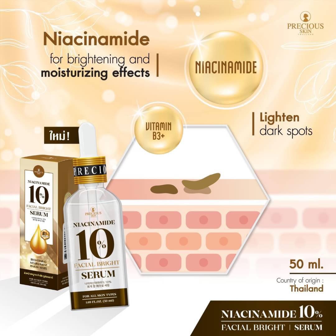 NIACINAMIDE 10% FACIAL BRIGHT SERUM REDUCE SPOT WHITENING FACE by www.ccthaitown.com