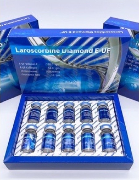 NEW LAROSCORBINE DIAMOND E-UF VITAMIN C 150.0 gm + COLLAGEN 54 gm (BLUE BOX) INJECTION by "www.ccthaitown.com"