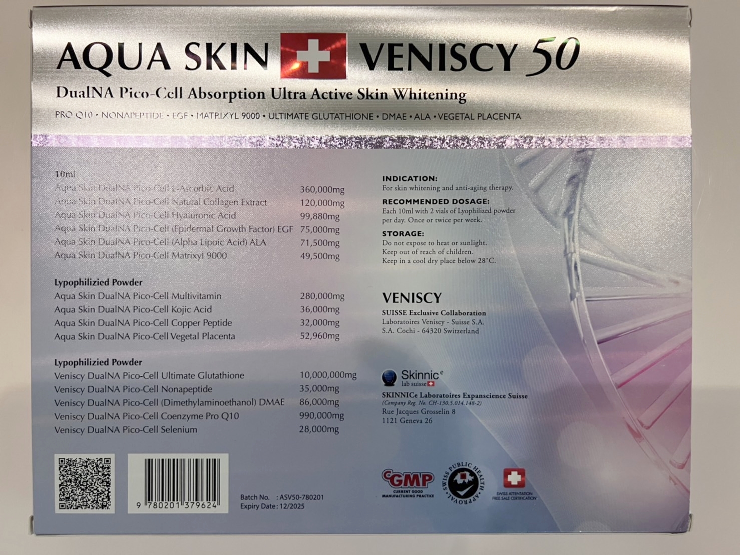 NEW!! AQUA SKIN + VENISCY 50 (SWISS) DUALNA PICO