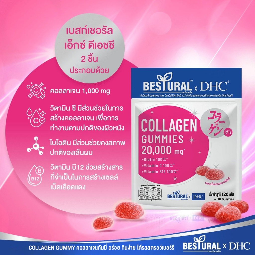 Bestural x DHC Collagen Gummy (40 gummies) x 4 Pcs.