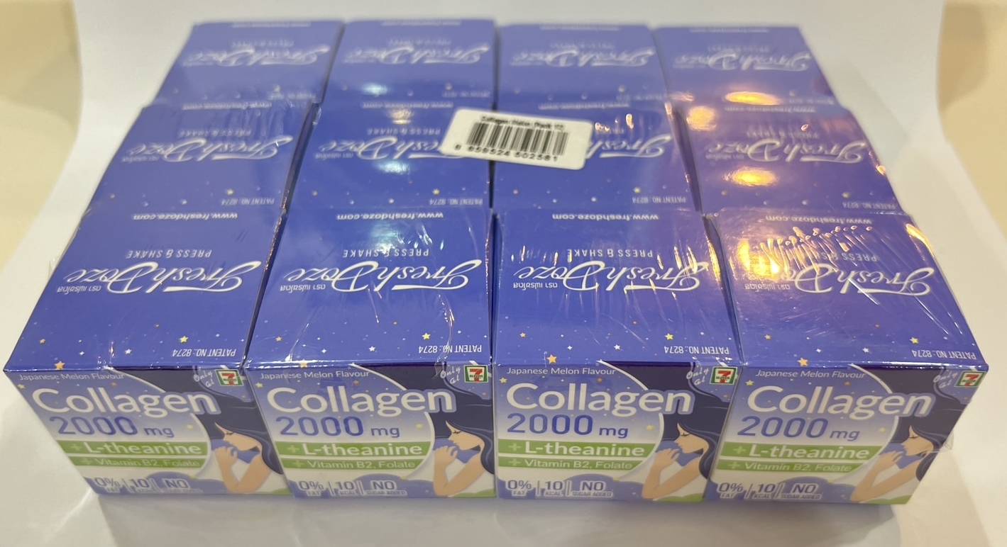 FRESH DOSE COLLAGEN (Prees & Shake) Night Collagen Melon 3 g x 12 pcs (Blue Color)