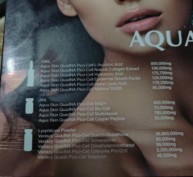 AQUA SKIN VENISCY 368 NAD+ EGF BLU-CELL TECHNOLOGY TRIPLE-ACTION FORMULA WHITENING ANTI-AGING REVITALIZATION INJECTION