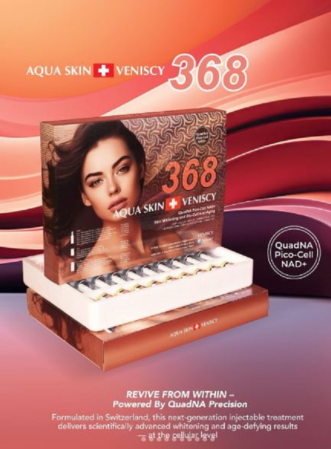 AQUA SKIN VENISCY 368 NAD+ EGF BLU-CELL TECHNOLOGY TRIPLE-ACTION FORMULA WHITENING ANTI-AGING REVITALIZATION INJECTION