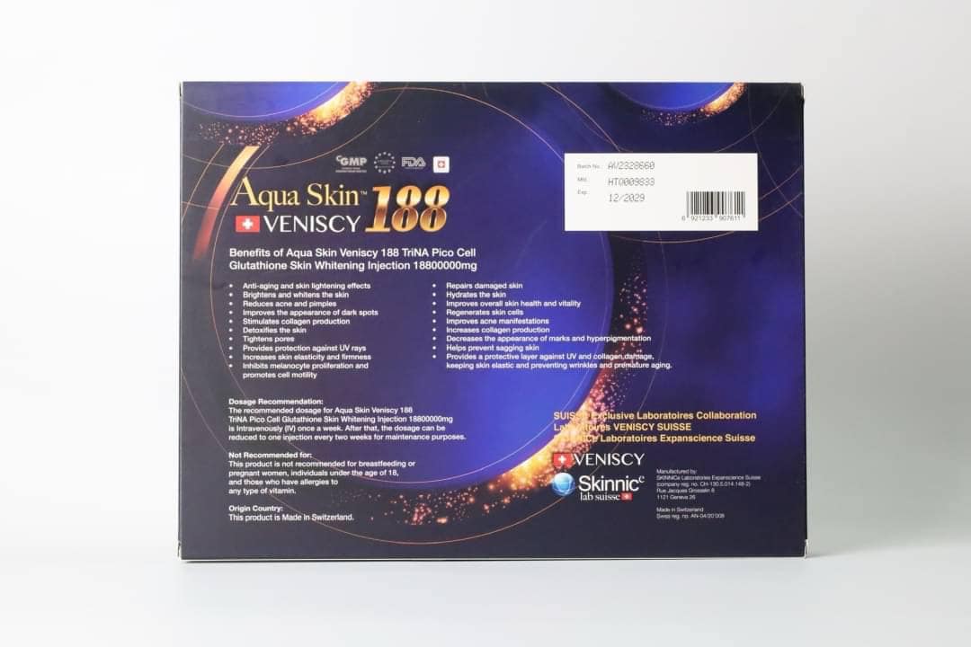 AQUA SKIN VENISCY 188 TriNA PICO GLUTATHIONE WHITENING INJECTION