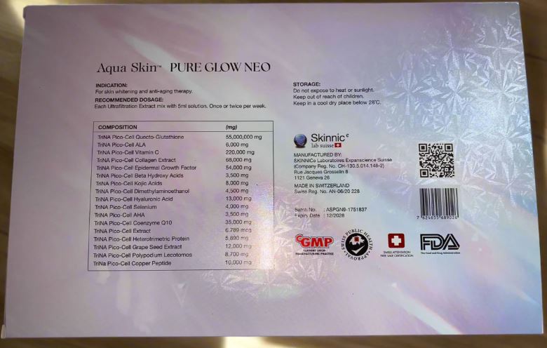NEW AQUA SKIN PURE GLOW NEO WHITENING INJECTION