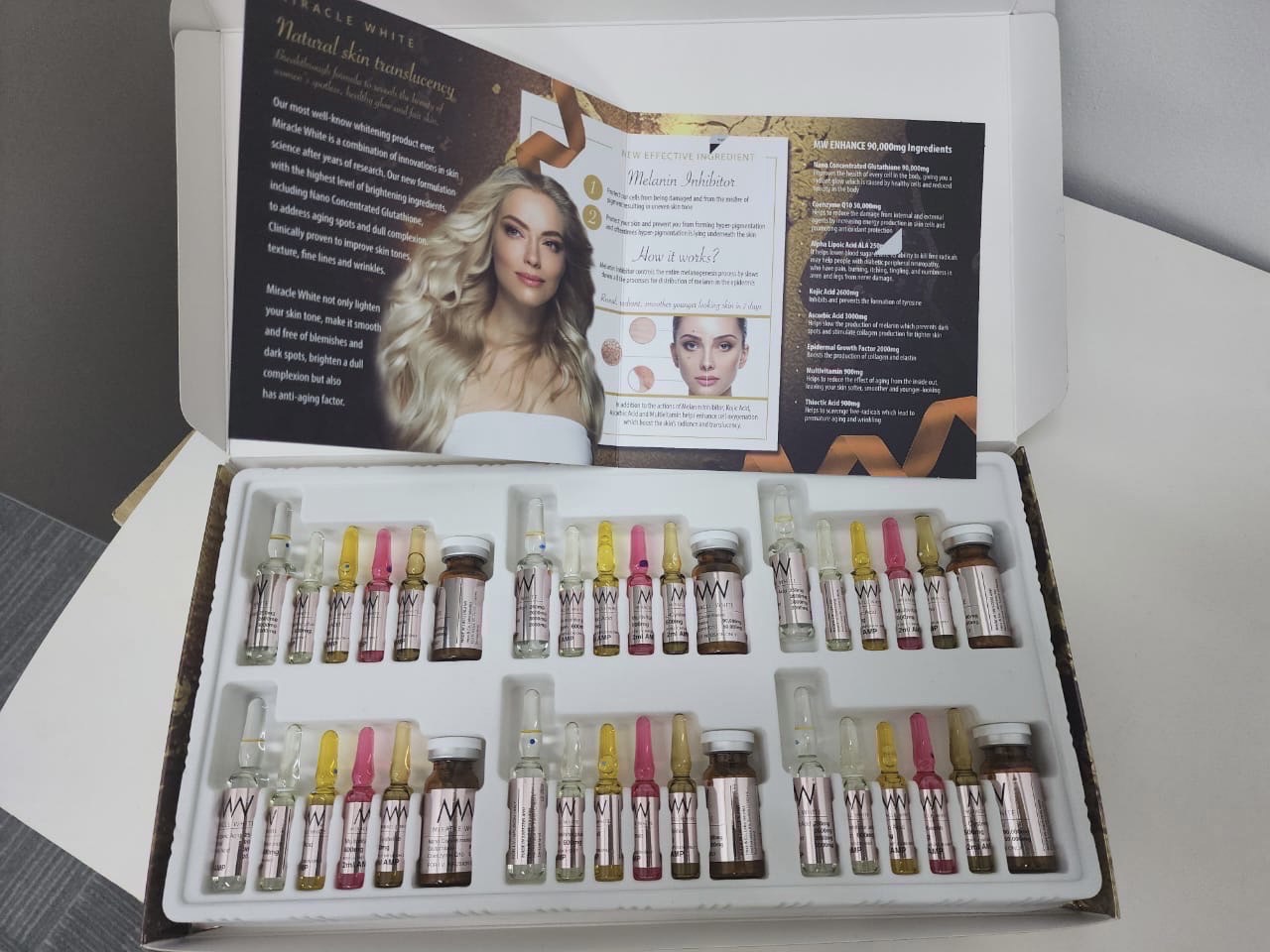 MW MIRACLE WHITE ENHANCE 90000mg NANO CONCENTRATED GLUTATHIONE INJECTION