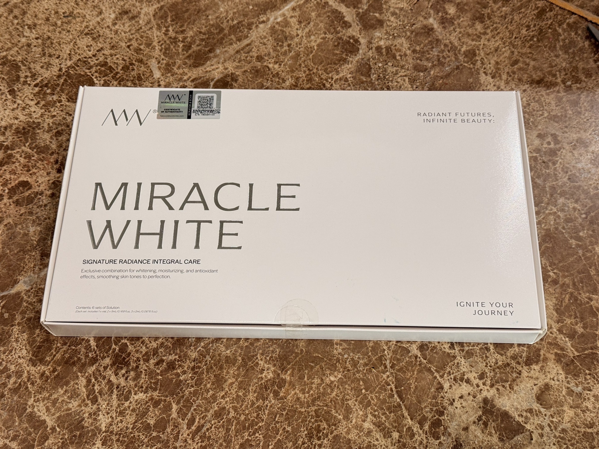 MIRACLE WHITE 80000 mg SIGNATURE RADIANCE SKIN WHITENING GLUTATHIONE INJECTION