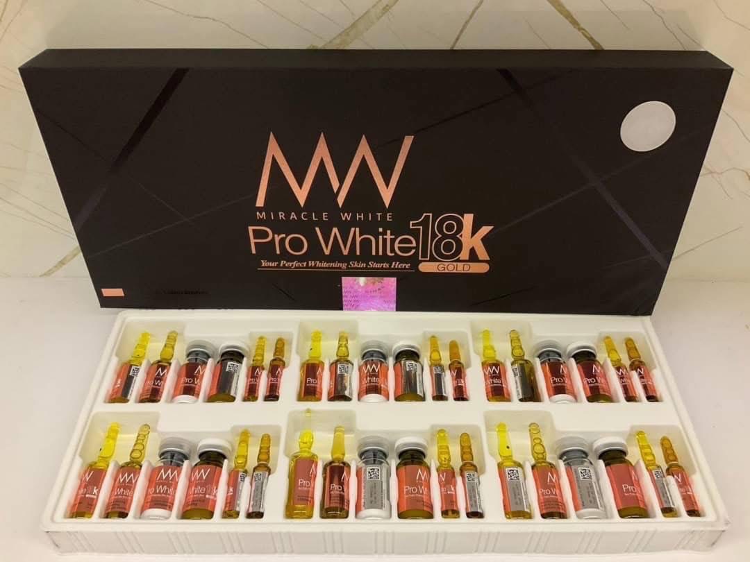 MIRACLE WHITE PRO WHITE 18k GOLD SKIN WHITENING GLUTATHIONE INJECTION
